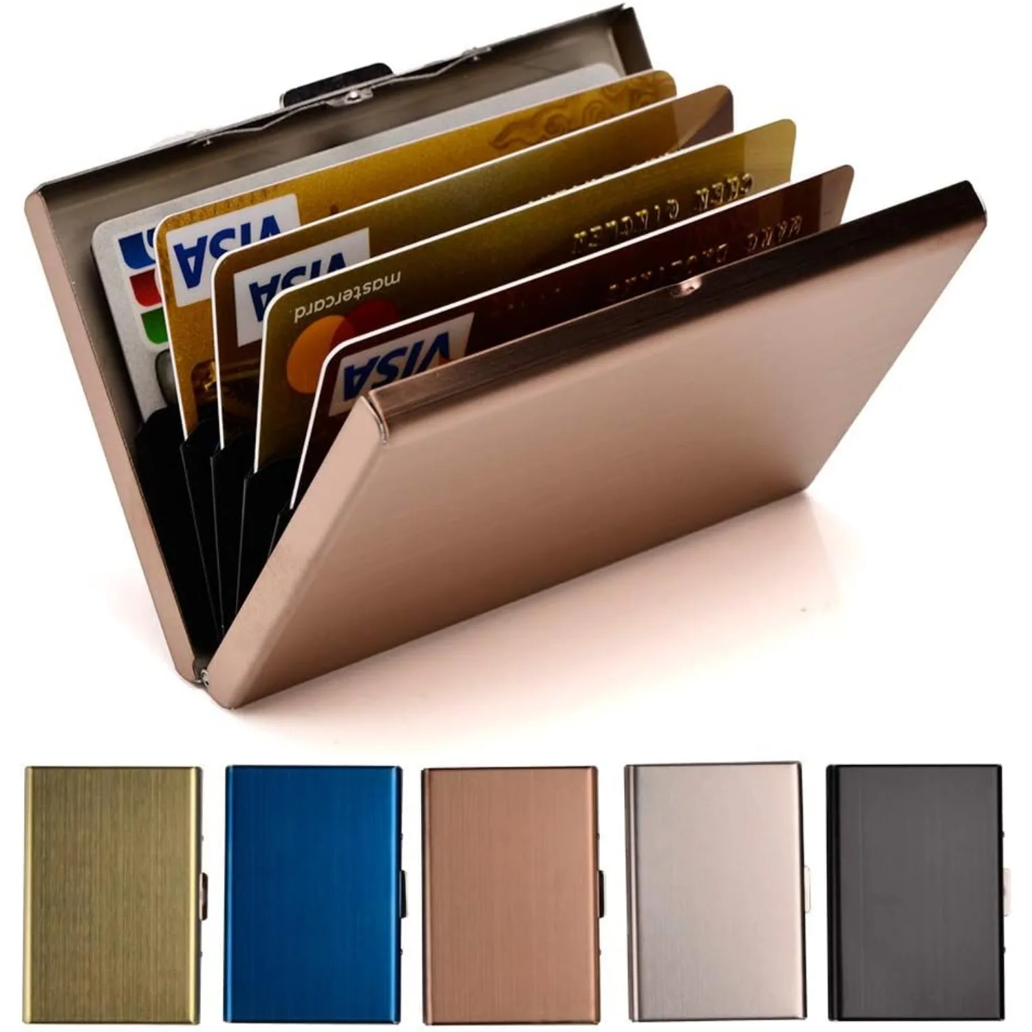 6/10‑Slot Metal RFID Card Holder, Stainless Steel Wallet Case for Credit Cards Driving License Vehicle Document Storage
