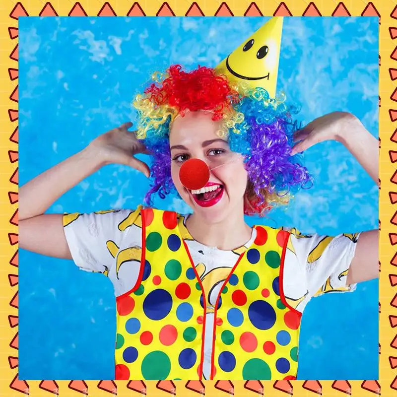 

A008 2X костюм клоуна, парик клоуна, аксессуары для носа клоуна, галстук-бабочка, белые перчатки для женщин, мужчин, взрослых, карнавальная вечеринка