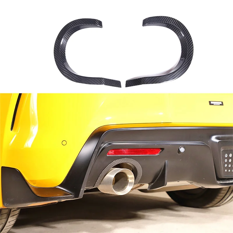 For Toyota Supra A90 2019-2022 Dry Carbon Fiber Car Tail Throat Exhaust Upper Frame Cover Trim Decorative Accessories