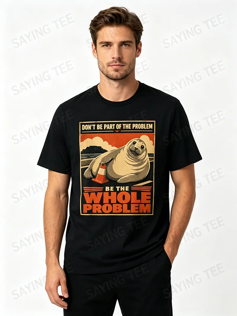 Neil The Seal Become Ungovernable Lustiges Viral Internet Meme T-Shirt Y2k Humor Neil The Seal Traffic Cone Graphic Apparel Neuheit – Detail 8