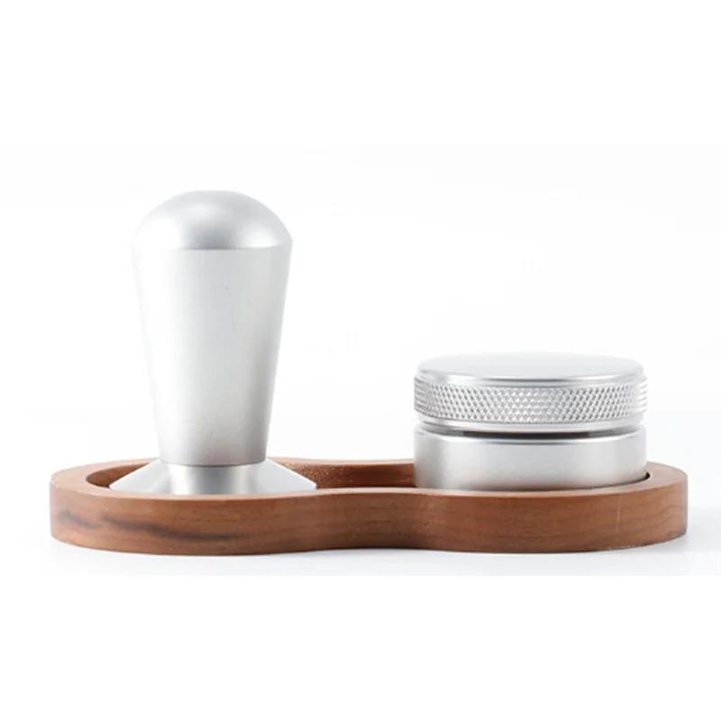 

AT05-1 Set Of Three 58Mm Aluminum Coffee Tamper Spare Parts With Grooved Wooden Pad Non-Slip Coffee Appliance Accessories