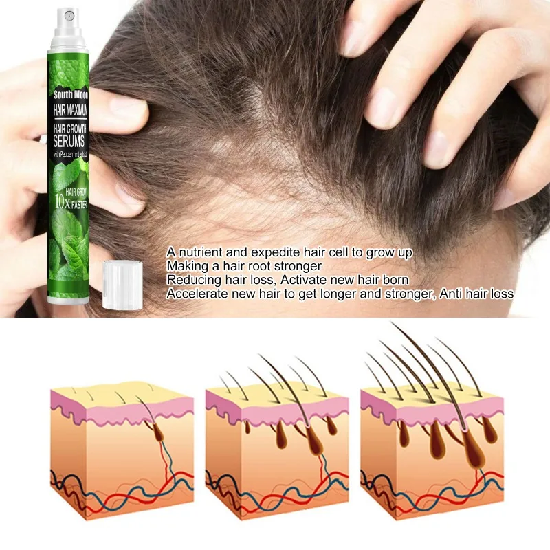 10ml Hair Loss Building Hair Growth Oil Mint Anti Hair Break Thicken Loss Treatment Spray Fast Growing for Man Women Beauty