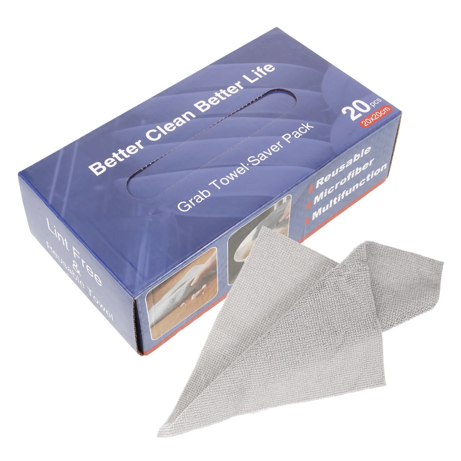 

1 Box Microfiber Cleaning Cloths for Kitchen Dishwashing Reusable Washable Ultrafine Extractable Cleaning Rags in Box