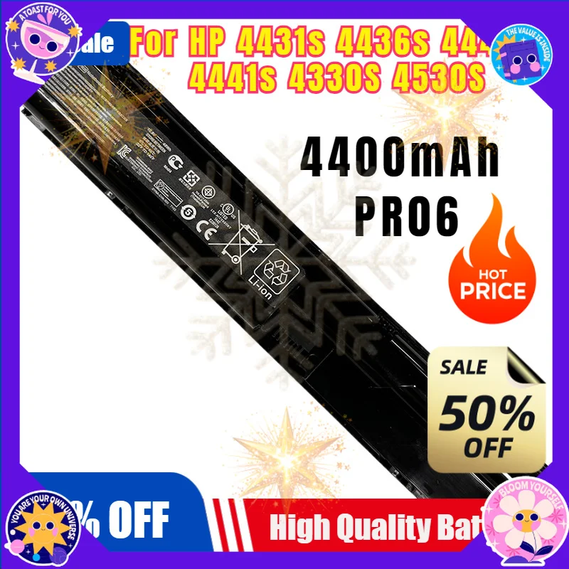 SWZY PR06 PR09 Battery 633805-001 for HP ProBook 4540S 4530S 4440S 4430S 4540 4540S 6460B 633809-001 HSTNN-DB2R HSTNN-IB2R HSTNN