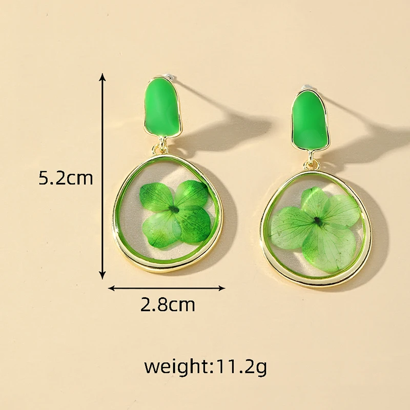 Boucles d'Oreilles en Forme de Goutte d'Eau Colorée pour Femme, Fleur vaccée, Unique, Éternelle, Naturelle, Bijoux Floraux, pour ixde Mariage