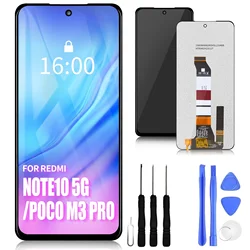 Montagem de tela sensível ao toque, substituição para Xiaomi Redmi Note 10 5G, Poco M3 Pro, M2103K19G, M2103K19C, 6,5