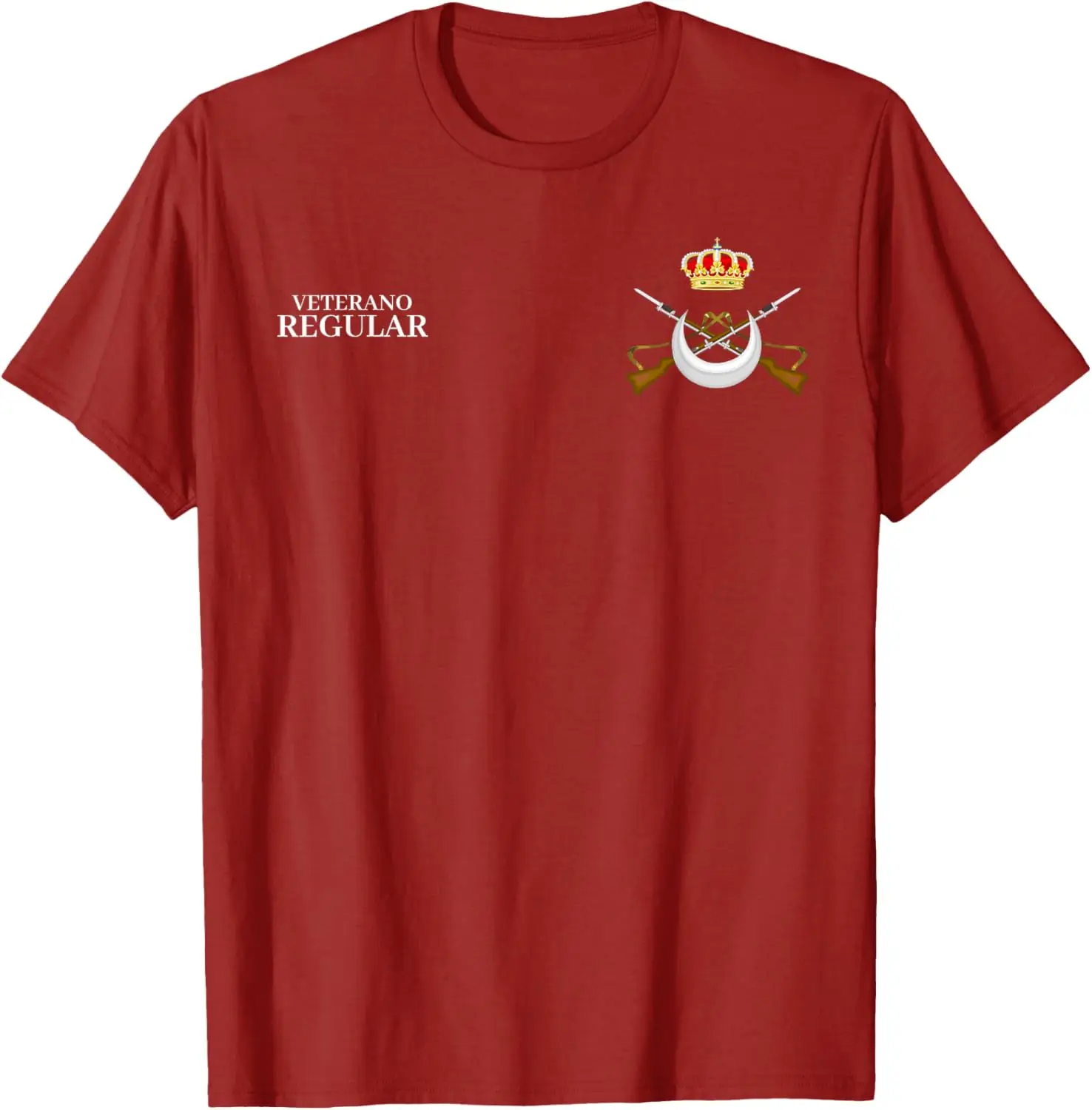 Emblema Regulares Veterano Ejército Español Camiseta T-shirt Short Sleeve Casual 100% Cotton Shift