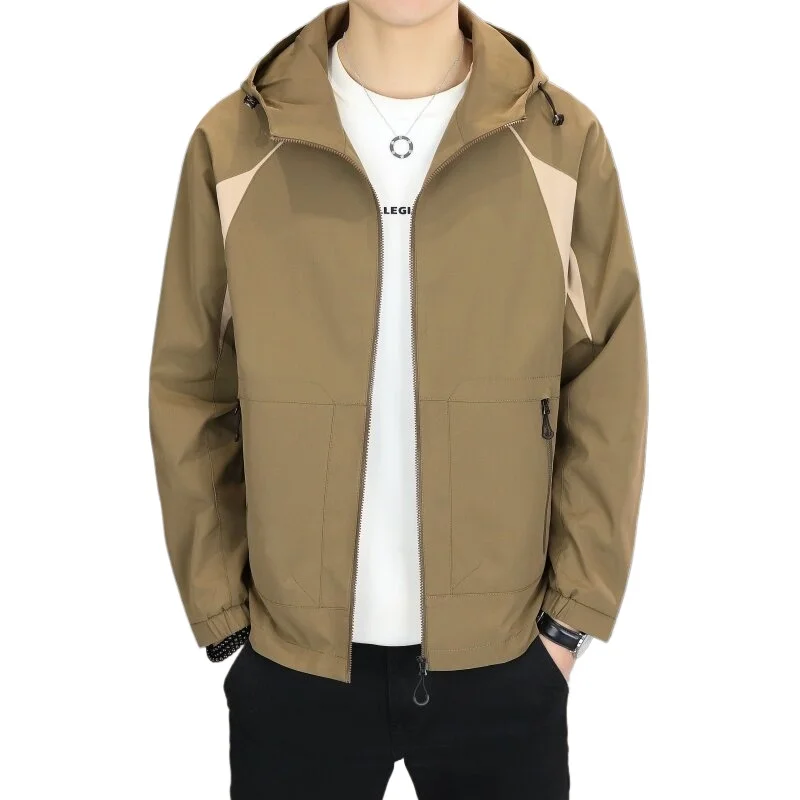 

Модная мужская деловая куртка с капюшоном Модная однотонная куртка с лацканами и несколькими карманами Удобная мужская повседневная верхняя одежда