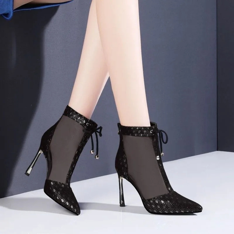 

Celebrity style, temperament, cool boots, women's 2024 summer pointed fashion high heels, slim heels, boots