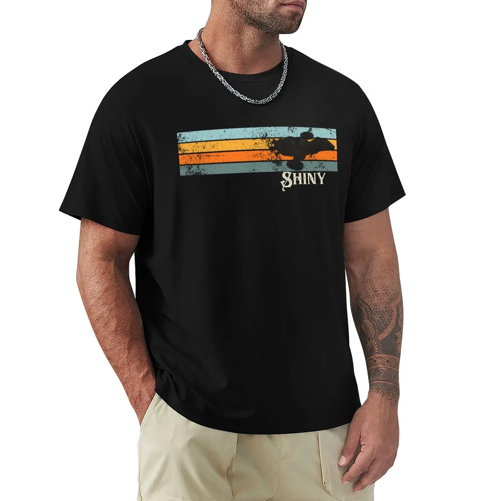 Retro Shiny Firefly Serenity T-Shirt Active Sports Short Sleeve Cotton Shirt