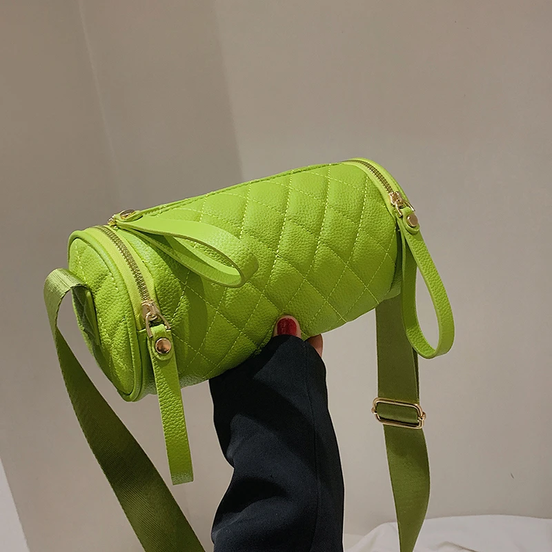 

Vintage Argyle Cylinder Bag 2024 New Woman Underarm Bag Phone Purse Fashion Brand Handbag Designer Casual Shoulder Crossbody Bag