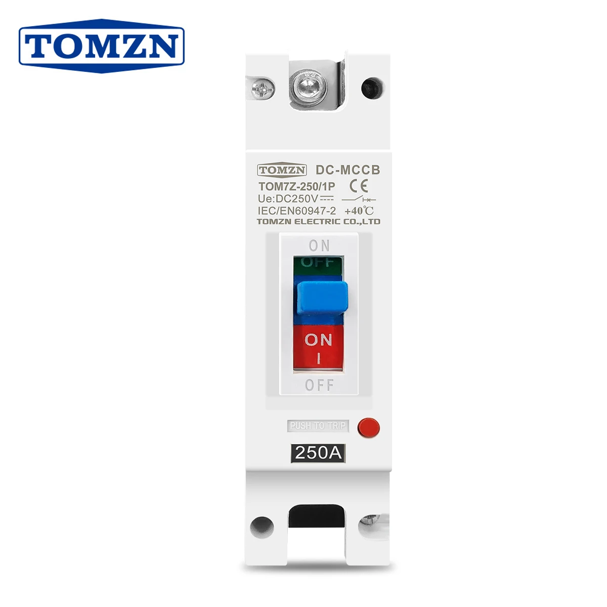 TOMZN 1P DC 250V DC Solar Molded Case Circuit Breaker MCCB Overload Protection Switch Protector for Solar Photovoltaic PV