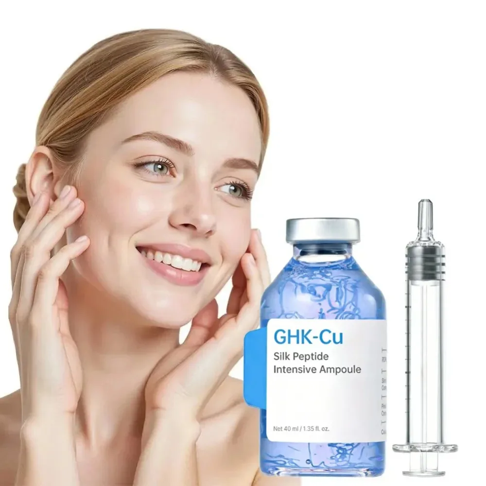 GHK-CU Blue Copper Silk Peptide Ampoule Essence Firm Skin Moisturizing Revitalizing Improve Skin Elasticity Barrier Repair Serum