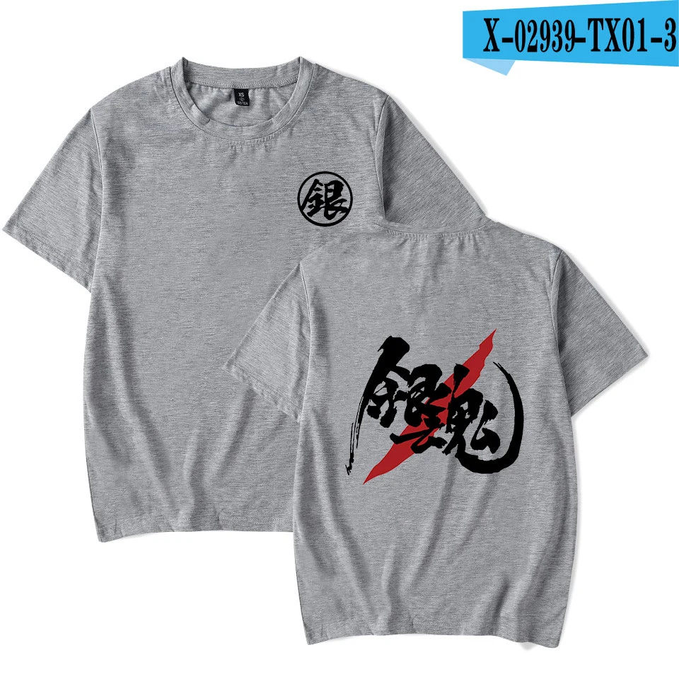 Camiseta con estampado Gintama, ropa de calle Popular de Anime japonés, manga corta, cuello redondo, talla grande, moda de verano