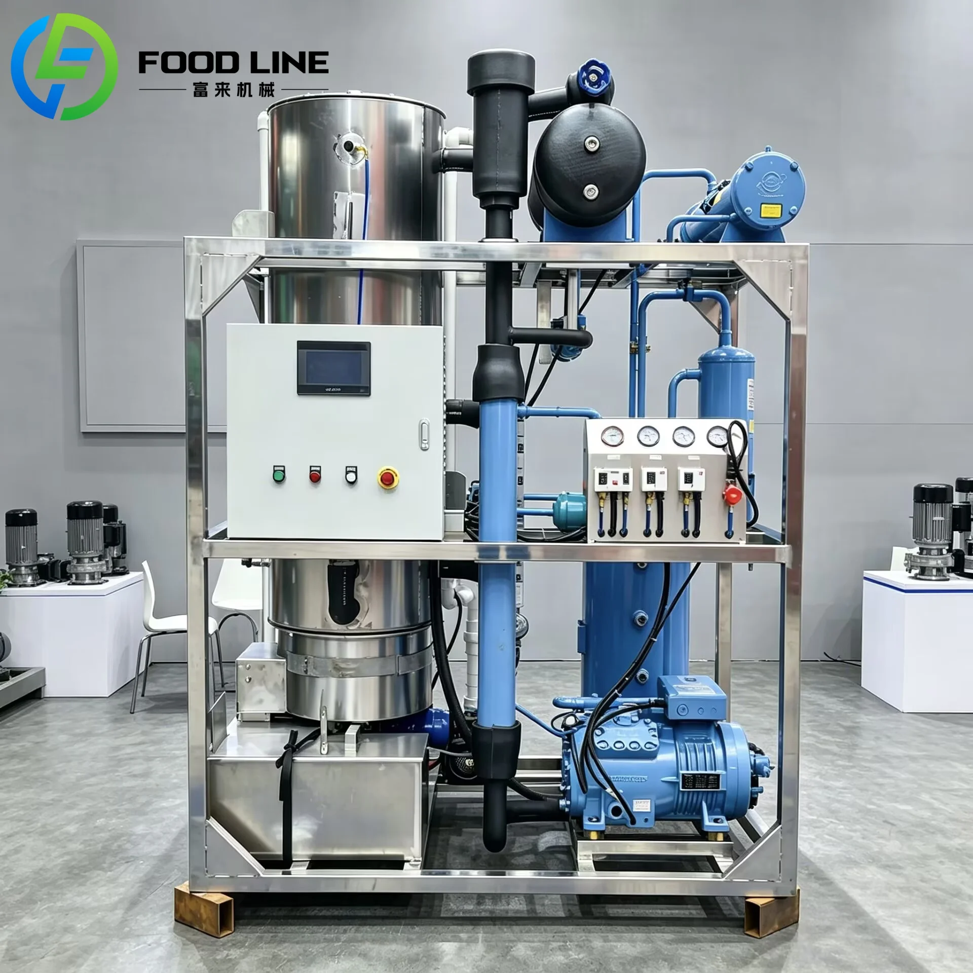 Stainless Steel Tube Ice Maker 2 Ton 3 Ton Optional 1500kg Daily Production Automatic Tube Ice Machine