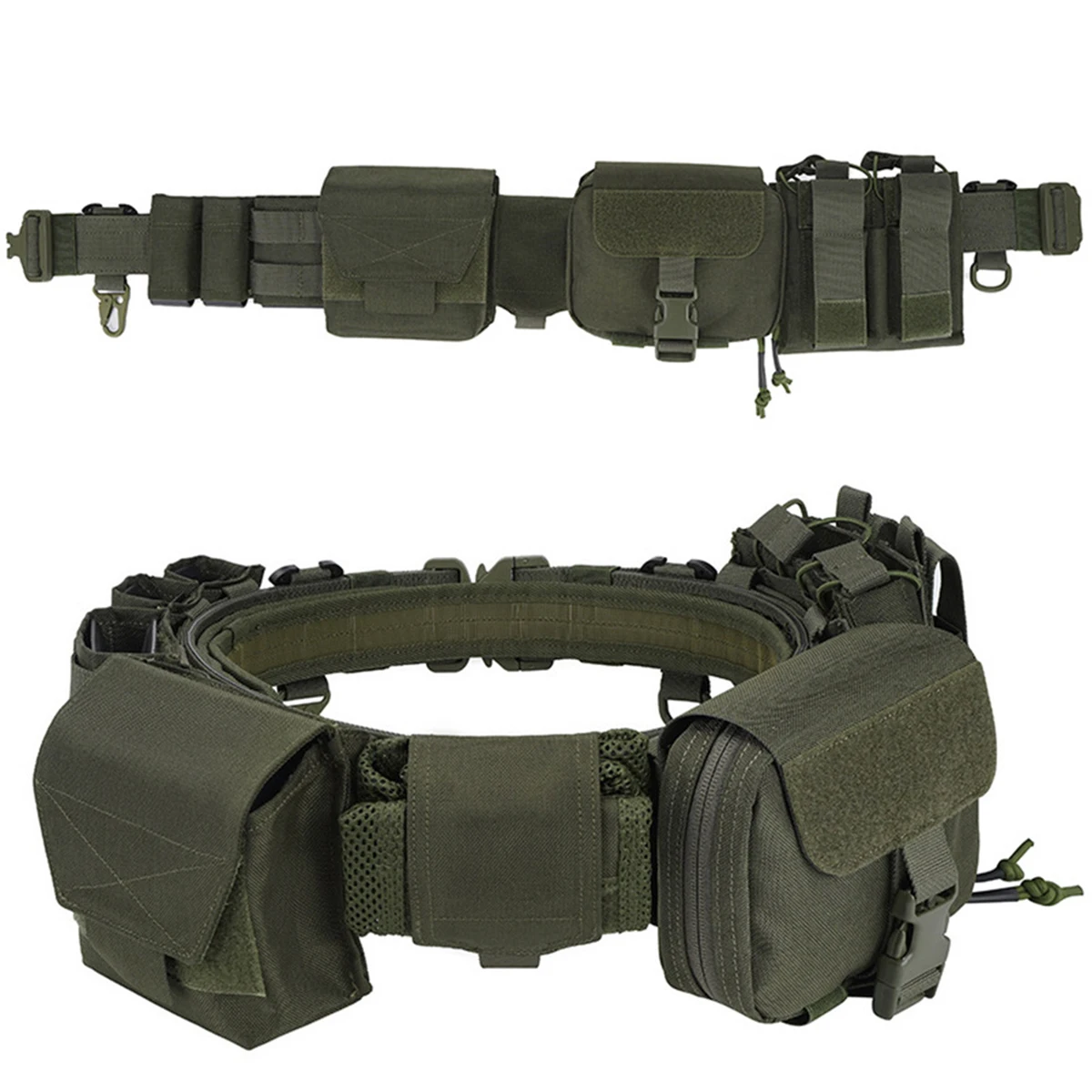 

1000D Nylon Tactical Belt Set with Double Belt 5.56/7.62 Magazine Pouch Map Bag Recovery Pack for Outdoor Hunting Shooting Duty