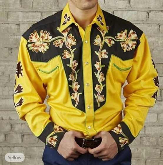 

Men's Suit Shirt Floral Pattern Printed Lapel Green Printed Outdoor Street Long Sleeve Button Printed Clothing Clothing Fashion