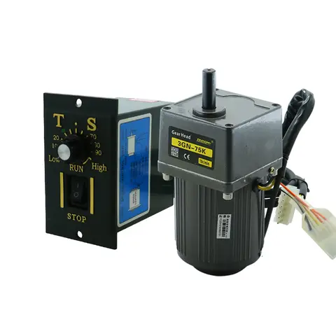 25W Micro AC Motor 220v 50 / 60hz Asynchronous Motor Induction Motor Shaft 10mm + Speed Controller 1350RPM For Packaging Machine