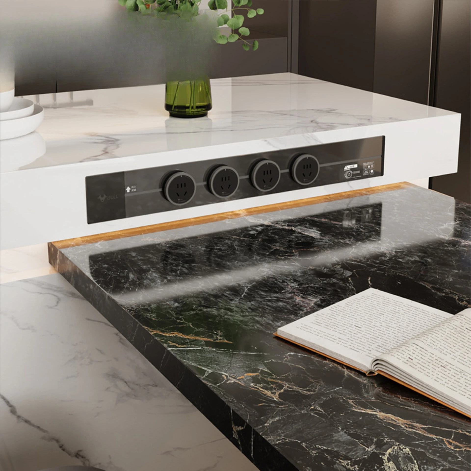 Rock board telescopic island rotating stretching folding multifunctional island kitchen rock board small arc-shaped rock board