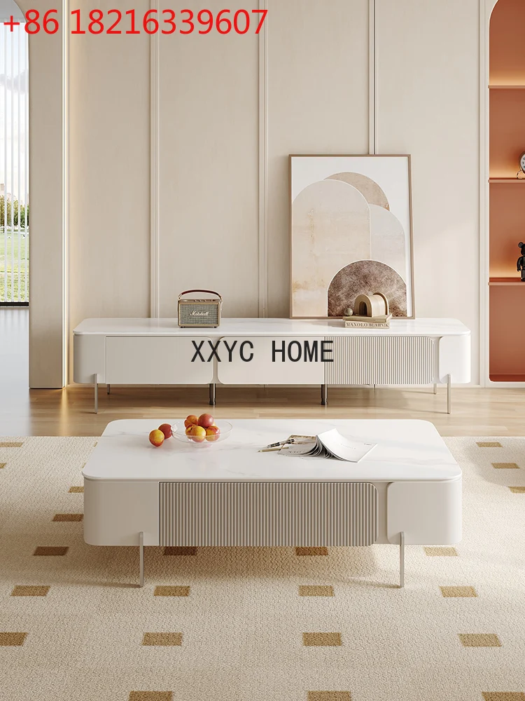 

Каменная тарелка в кремовом стиле, журнальный столик, комбинация ТВ-шкафа, современная гостиная, дом