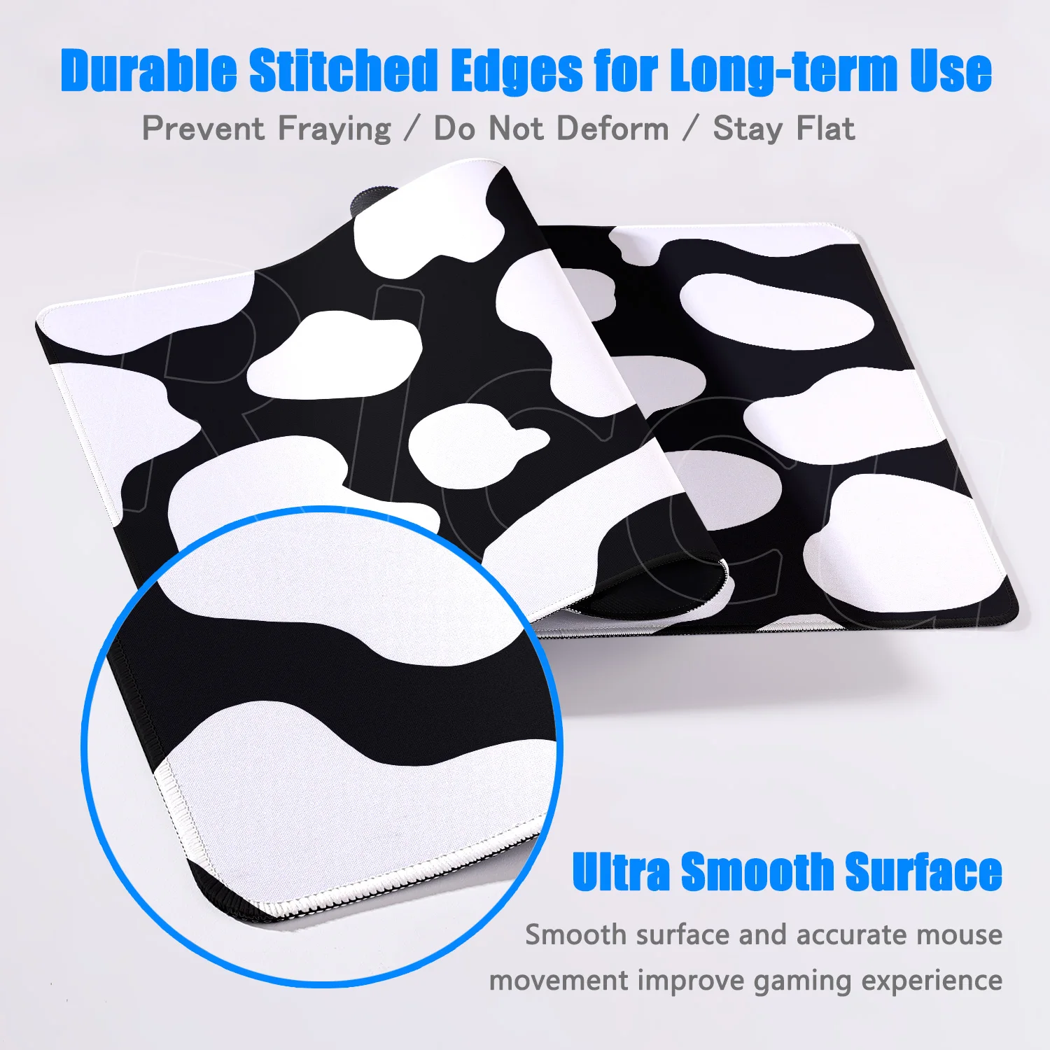 Alas Mouse Pola Sapi Baru Alas Mouse Kantor Permainan PC Laptop Tebal Alas Meja Karet Antiselip Kustom Aksesori Gaming