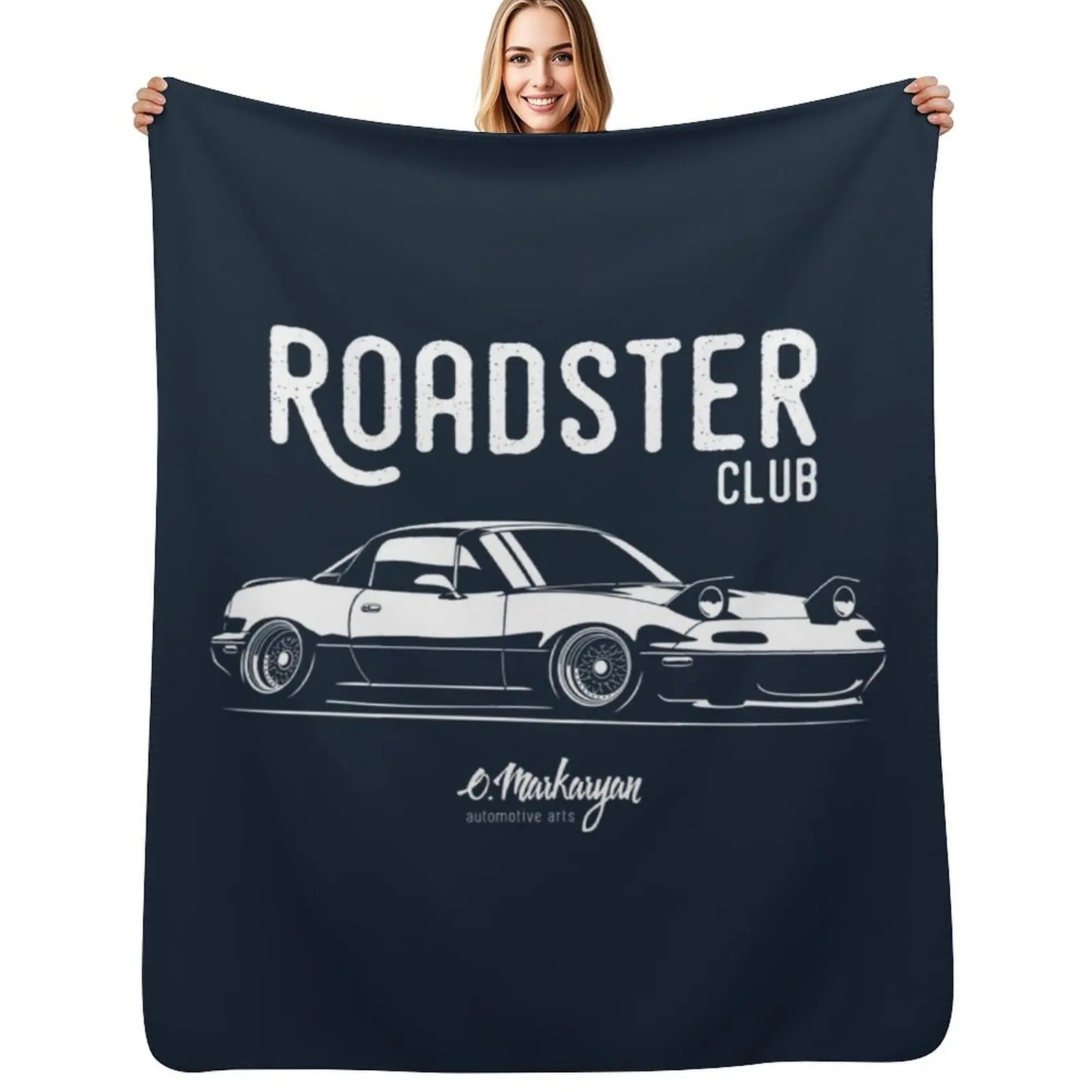 Roadster club MX5 Miata Throw Blanket Wrinkle Resistant Lightweight Blanket