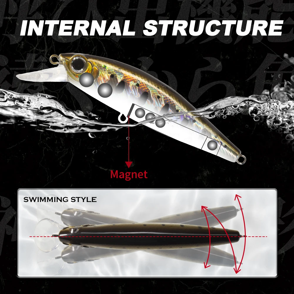 Hunthouse Rigge Flat Minnow Fishing Lure lento affondamento Hard Bait Wobbler 75mm 8.5g artificiale acqua salata luccio Bass Sea Fish Tackle