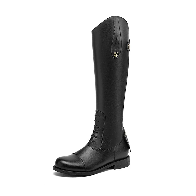 

2025 Equestrian Boots Leather Equestrian Supplies Long Boots Riding Equipment Non-Slip Ultra Footwear Resistant Horse Rider Shoe