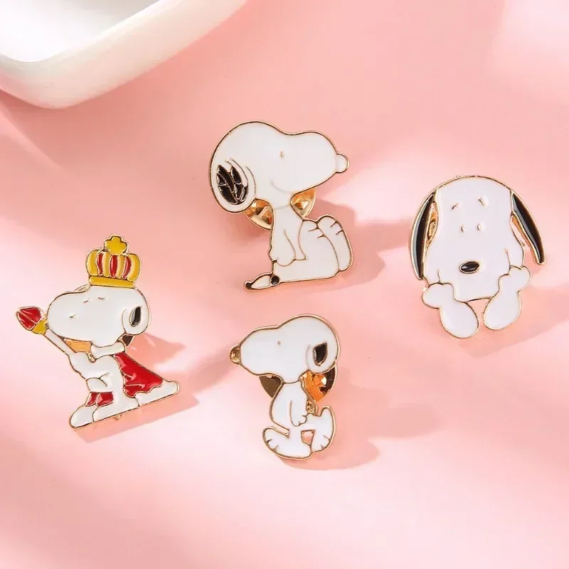 

Snoopy Cartoon Brooch Anime Figures Q Figural Toys Anime Merchandise Badge Clothing Decoration Children Birthday Christmas Gifts