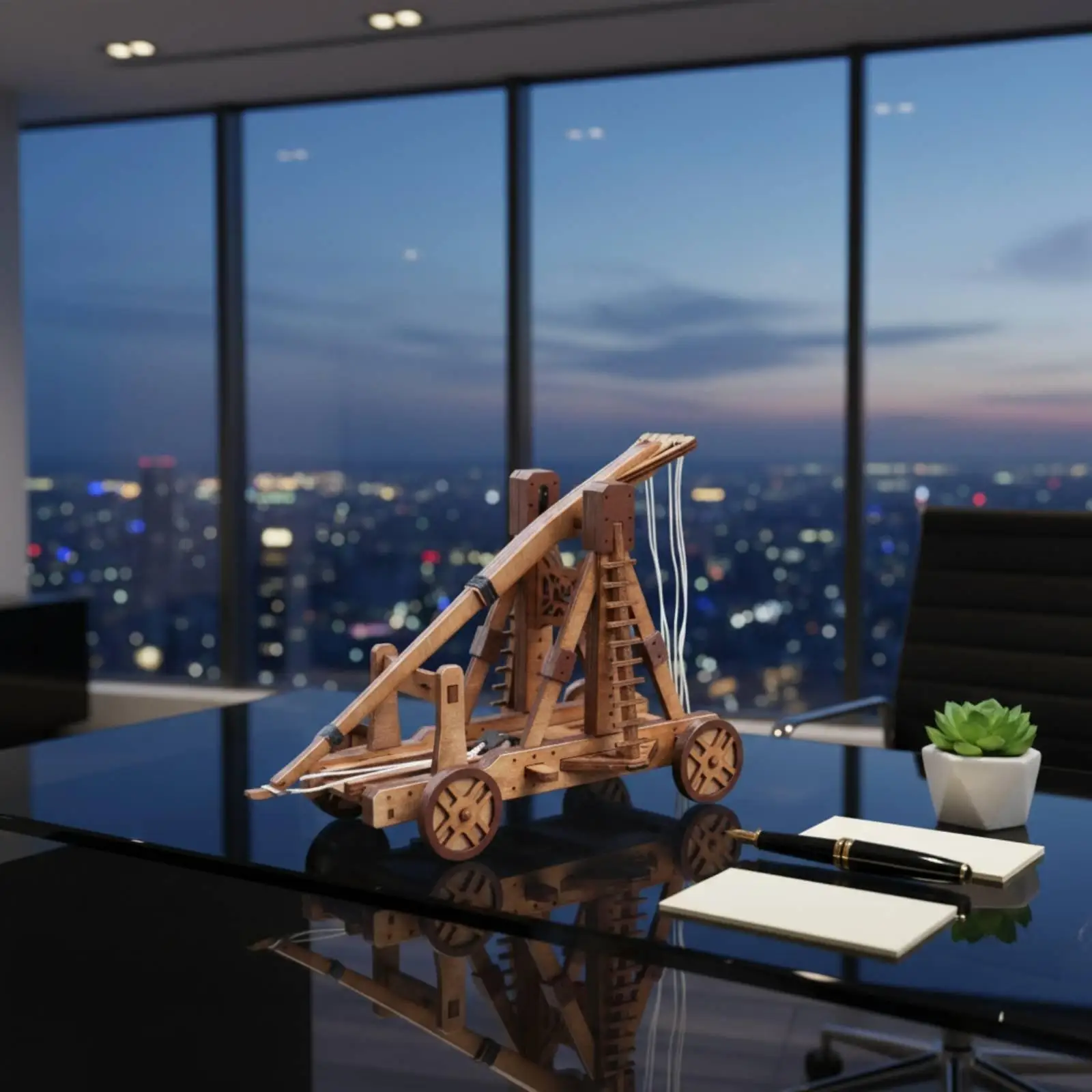 DIY Wood Game Ancient Counterweight Siege Device Wooden Catapult Model Kit Educational Historic Replica for Hobby and Decor