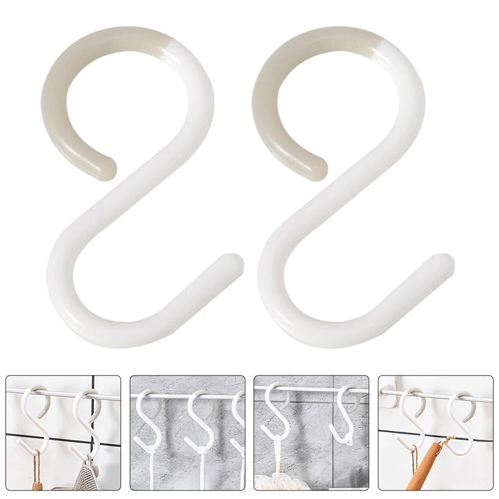 

12Pcs S Hooks for Hanging Clothes Keys Robes Multipurpose Plastic S-Shaped Hook Wardrobe Closet Coat Hat Hanger Bathroom Kitchen