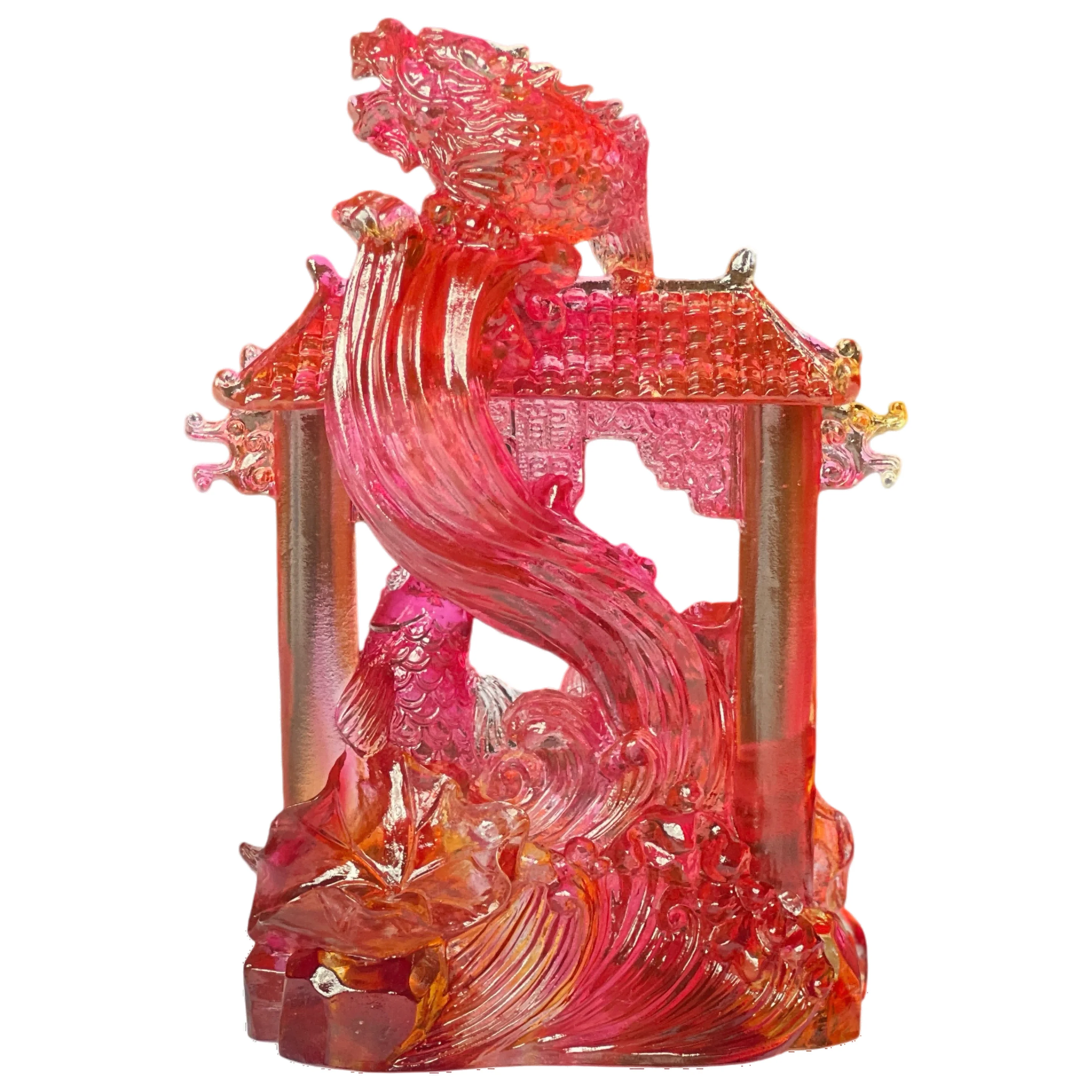 Handmade crystal glass art 2025 new design leadership glass home decoration sculpture