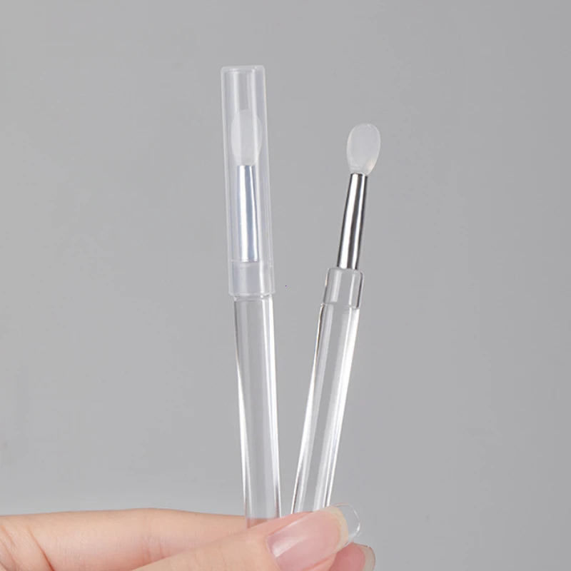 Reusable Nail Silicone Stick with Cover Convenient Nail Small Tool for Aurora Powder Smearing / Magic Mirror Powder Nail Brush