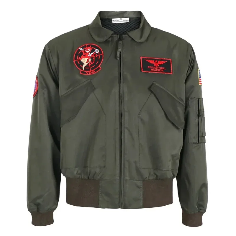 

aaa12 3Movie Top Gun Maverick Cosplay Costume Men Women Pilot Green Jacket American Airforce Uniform Military Style Aviation Coa
