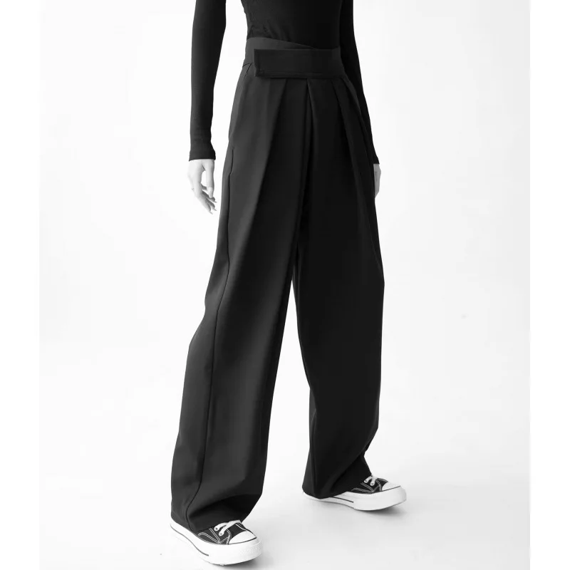 

Y2K черные брюки на заказ унисекс YY дизайн брюки на крючках с высокой талией для мужчин женщин минималистичный офис повседневная одежда