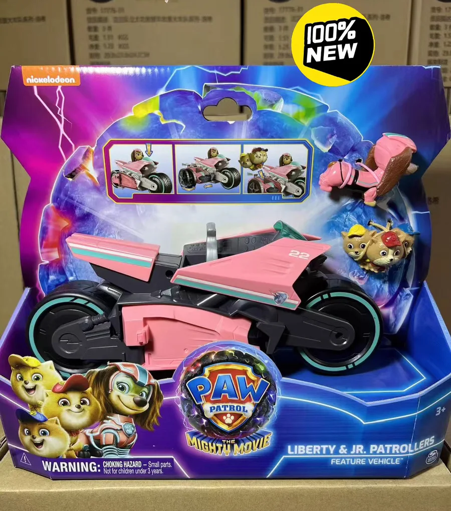 Boîte originale authentique 100% Paw Patrol Paw Patrol Liberty JR. Patrouilles caractéristiques véhicules figurine d'action cadeau d'anniversaire pour enfants