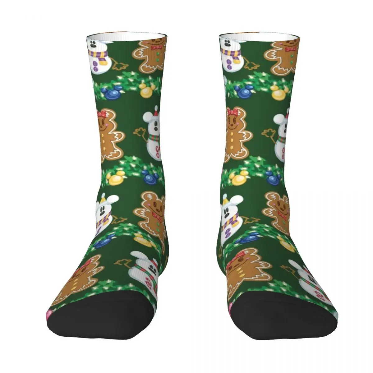 

Happy Holiday Gingerbread Socks soccer anti-slip custom hiking Soccer Mens Socks Women's