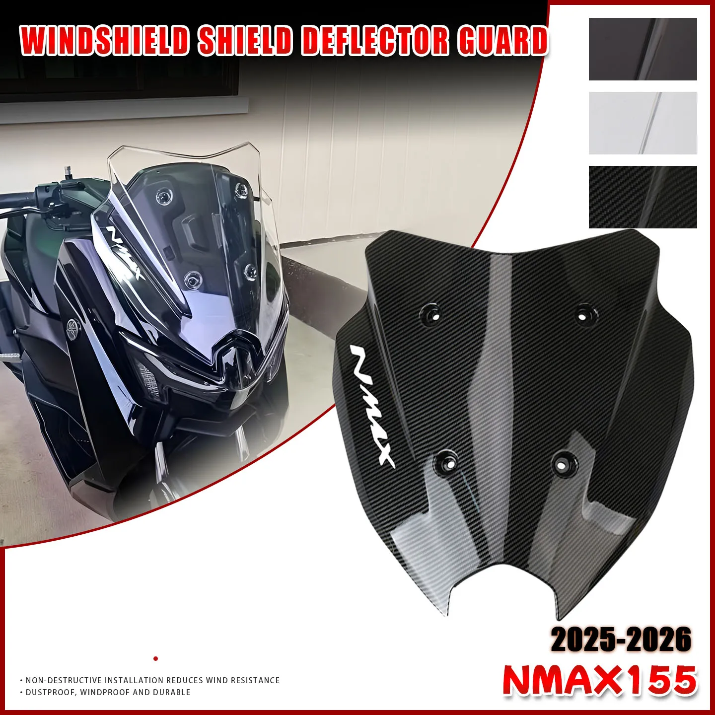 

Motorcycle Windshield Shield Deflector Spoiler Guard Windscreen Screen Fairing Accsesories