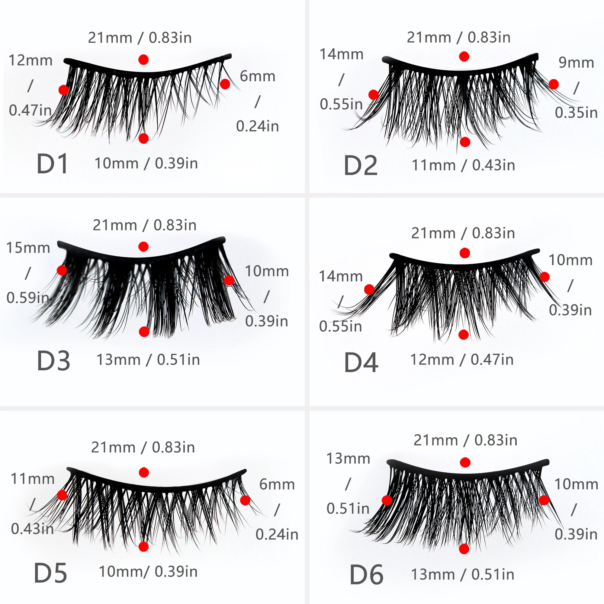 Faux Cils Mathiés en Vison Artificiel, Légers et Doux, Faits à la Main, Mignons Naturellement, Demi-Yeux, 11mm, 10 Paires