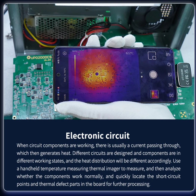 UNI-T Thermal Imager For Smart Phone UTI260M UTI256M 256x192 Pixel Thermographic Camera Thermal Camera PCB Circuit Failure Test