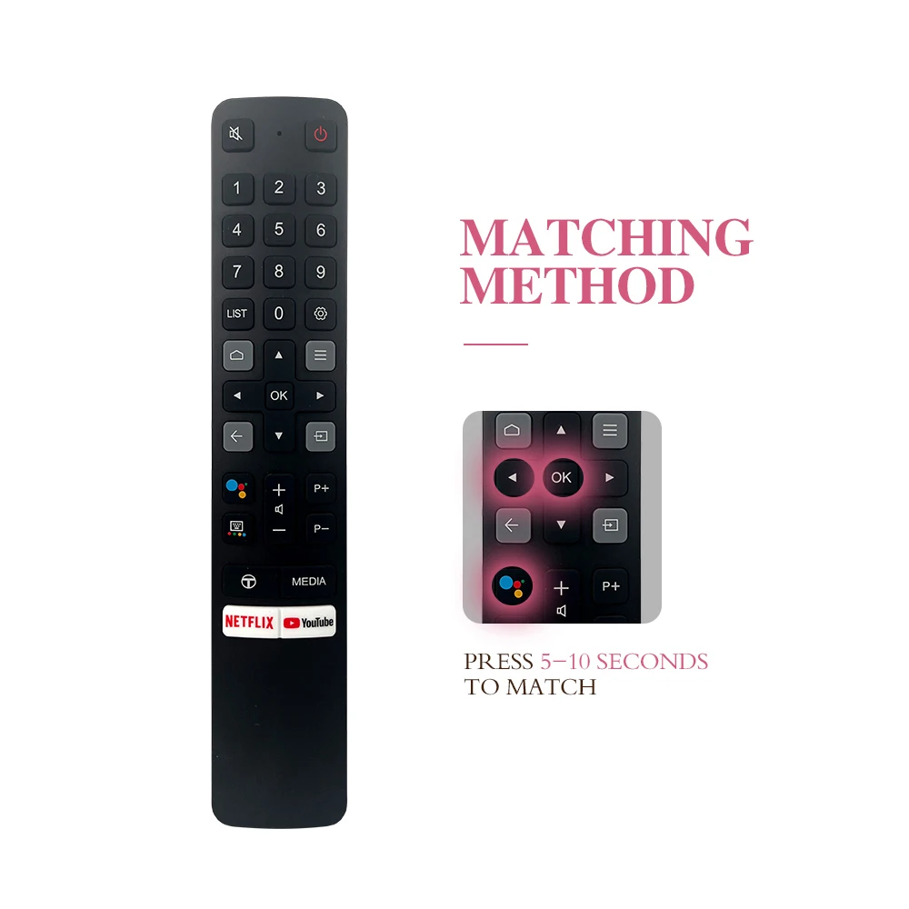 RC901V FMR1 Voice Remote Control for TCL 4K Smart LED LCD TV, Netflix YouTube Shortcut, Long Range Replacement Controller