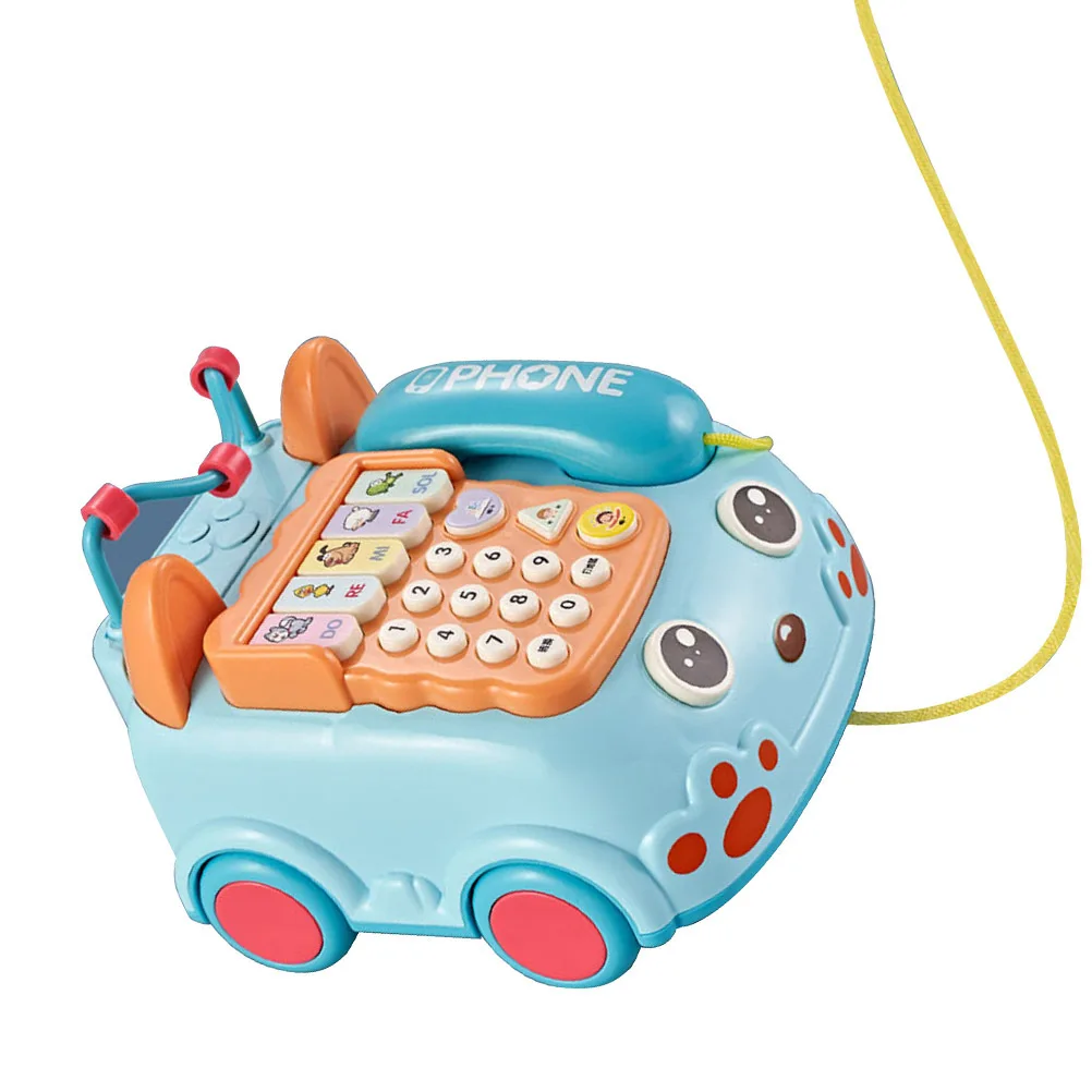 1Pcs Frühen Lernen Maschine Cartoon Fahrzeug Telefon Musik Licht Pädagogisches Spielen Telefon Verbessern Kind Intelligenz Geschenk