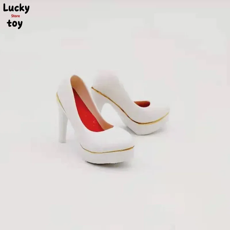 1/6 White High Heels Hollow white Shoes Model for 12