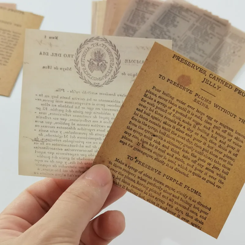 Vintage Junk Journal Planner Material Paper Retro Old Newspaper Letters Text Background Paper Decorative DIY Craft Photo Album