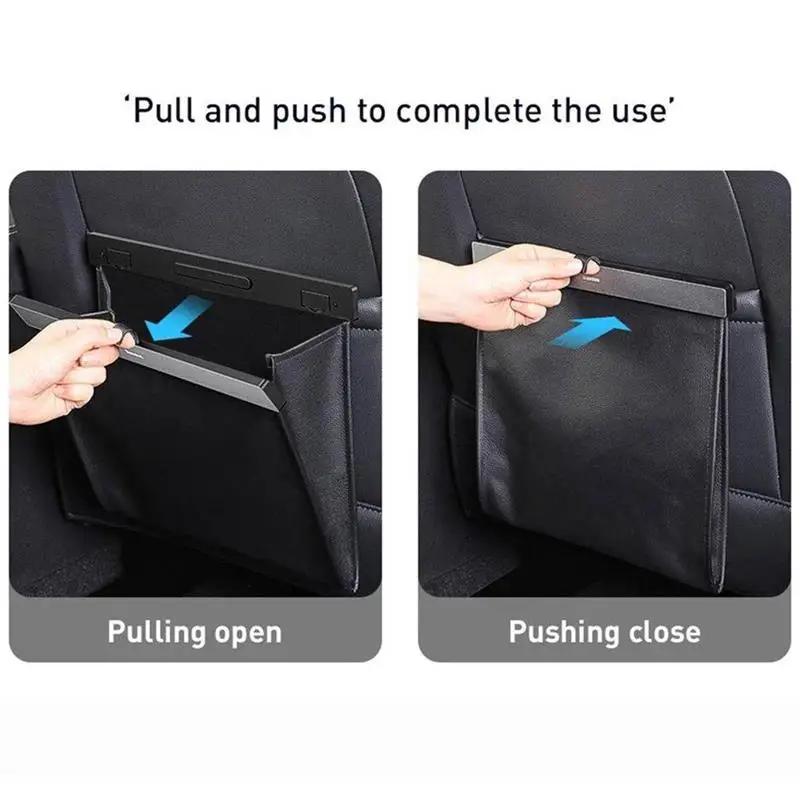 Car leather Trash Can Garbage Bag For Auto Back Seat Dustbin Waste Rubbish Basket Organizer Storage Bag For Audi For BMW For VW