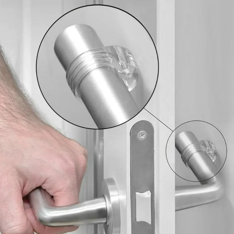 30/1x Pelindung Kenop Pintu Anti Benturan, Cincin Penyangga Gagang Pintu Transparan, Pelindung Furnitur Bening, Bantalan Anti Benturan, Cincin Anti Guncangan