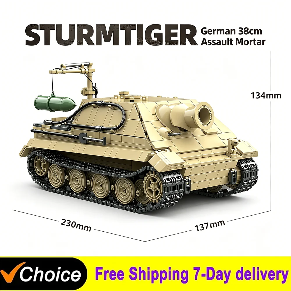 

В НАЛИЧИИ: Конструктор «Танк Стормтигр» времен Второй мировой войны, модель военной техники из кирпичиков, настольное украшение, игрушка, подарок для детей