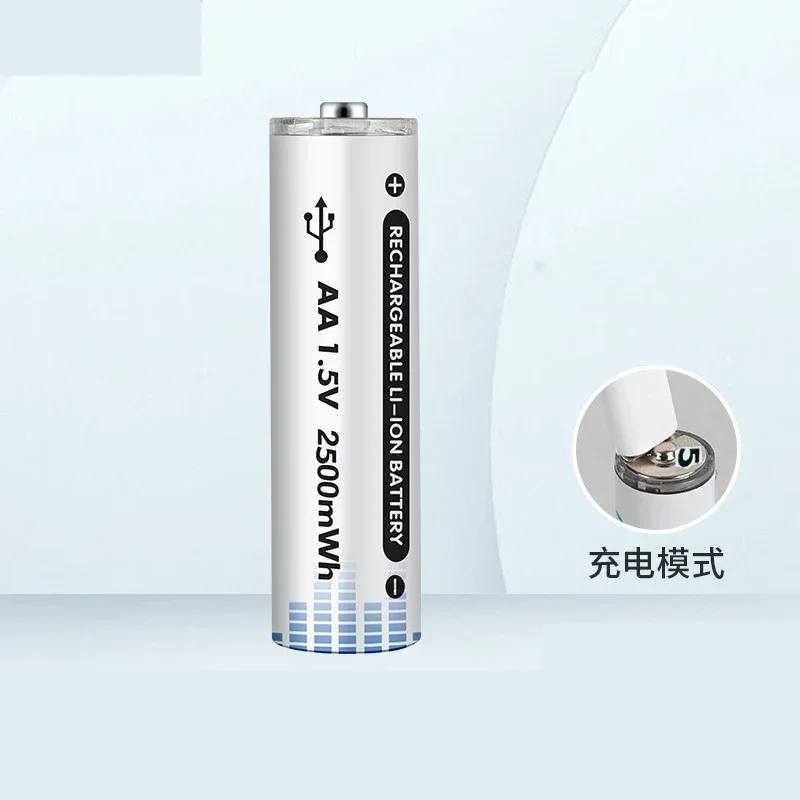 2500mWh 600mWh High Capacity USB-C Direct Fast Charge 1.5V AAA AA Rechargeable Lithium Battery with Real for Mic Toy Flashlight image 4