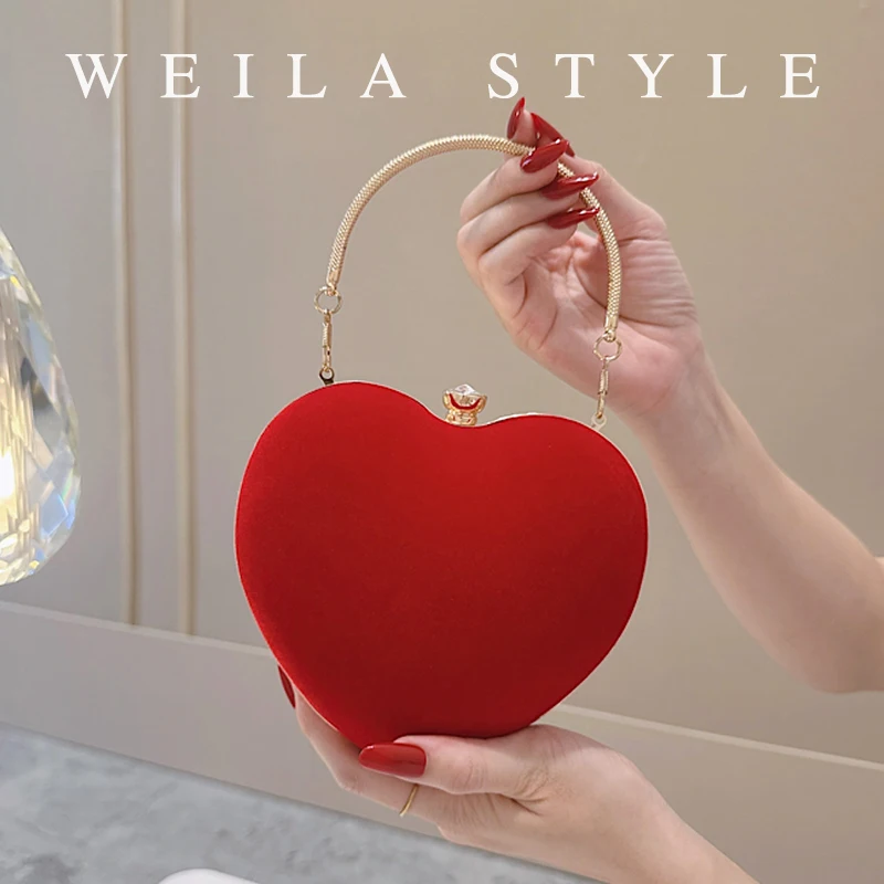 

Мини-вечерняя сумочка в форме сердца, элегантный клатч для ужина, женская милая банкетная сумочка