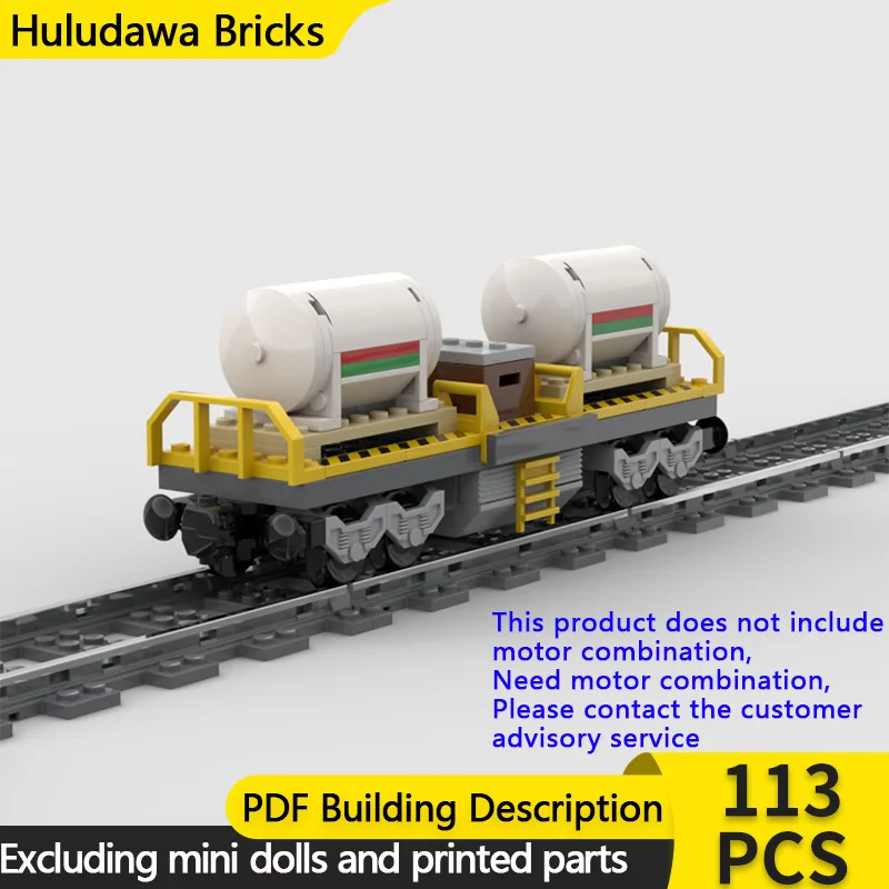 

City Car Model MOC Building Bricks Railway Train Flatbed Car Modular Technology Gifts Holiday Assemble Children Toys Suit